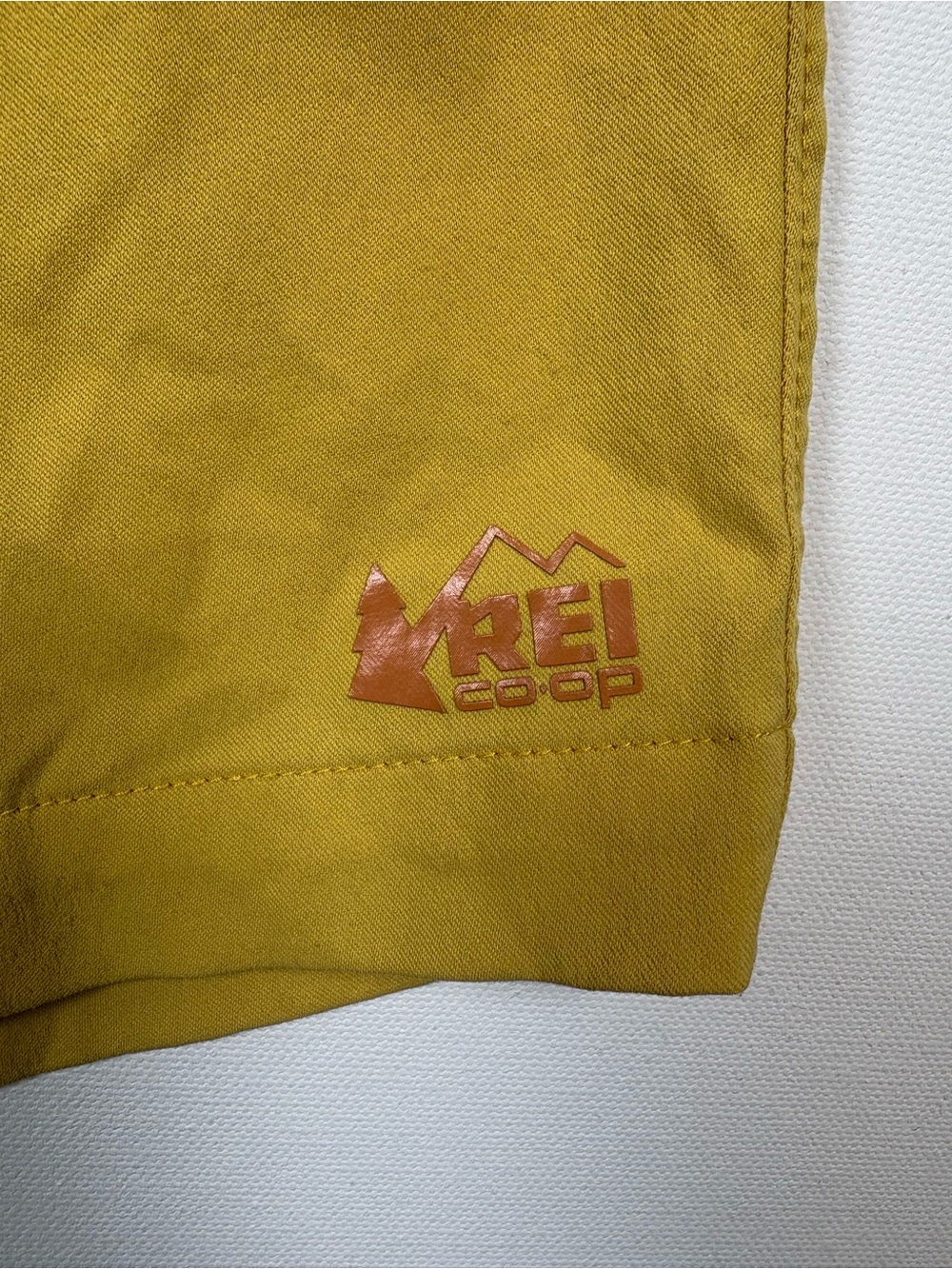 REI Kids Mustard Yellow Swim Trunks with Red Drawstring - Picture 3 of 6